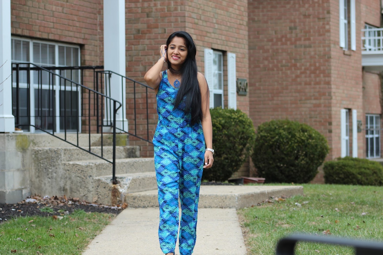 how to wear a jumpsuit in different ways, indian fashion blogger, blue jumpsuit, printed jumpsuit, styling a jumpsuit