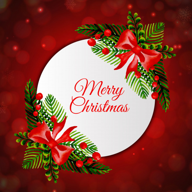 Watercolor Christmas Frame Collection Free Vector