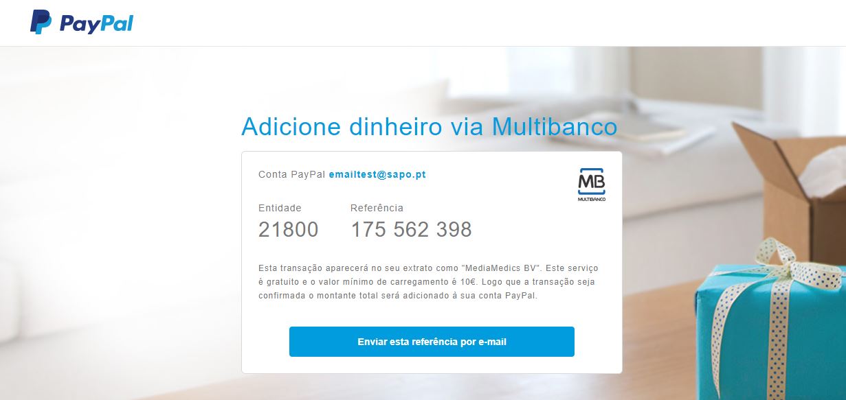 Paypal carregamento Paypal carregamento