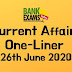 Current Affairs One-Liner: 26th June 2020