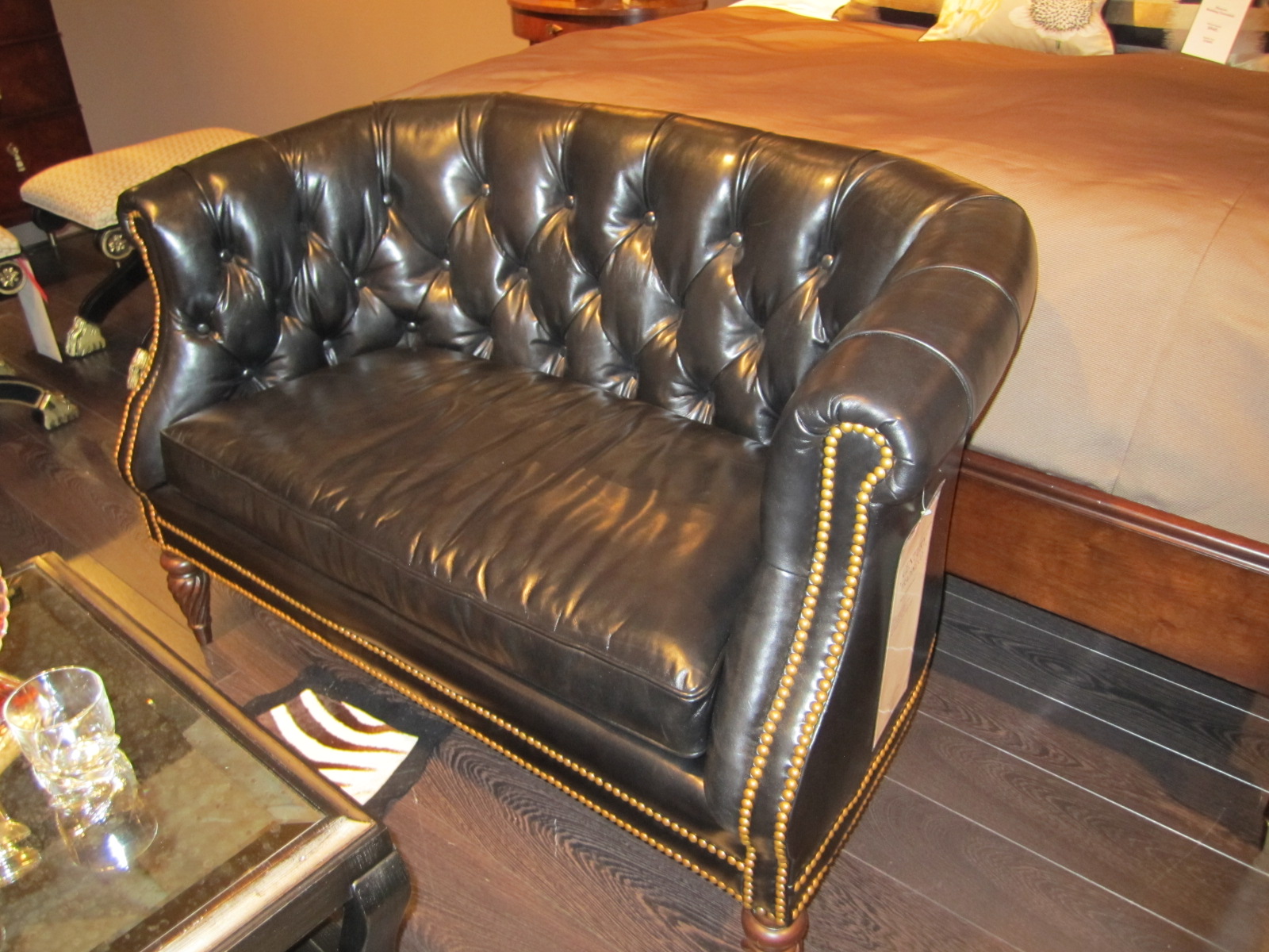 Ralph Lauren Tufted Leather Chesterfield Sofa Baci Living Room