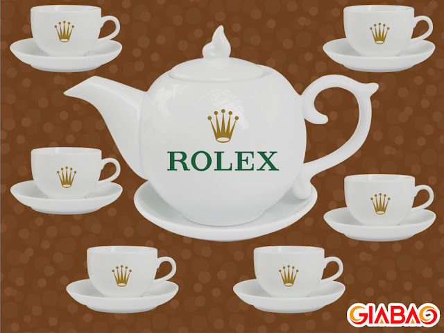 Hình ảnh bộ tách uống trà được in logo thương hiệu Hình ảnh bộ tách uống trà được in logo thương hiệu