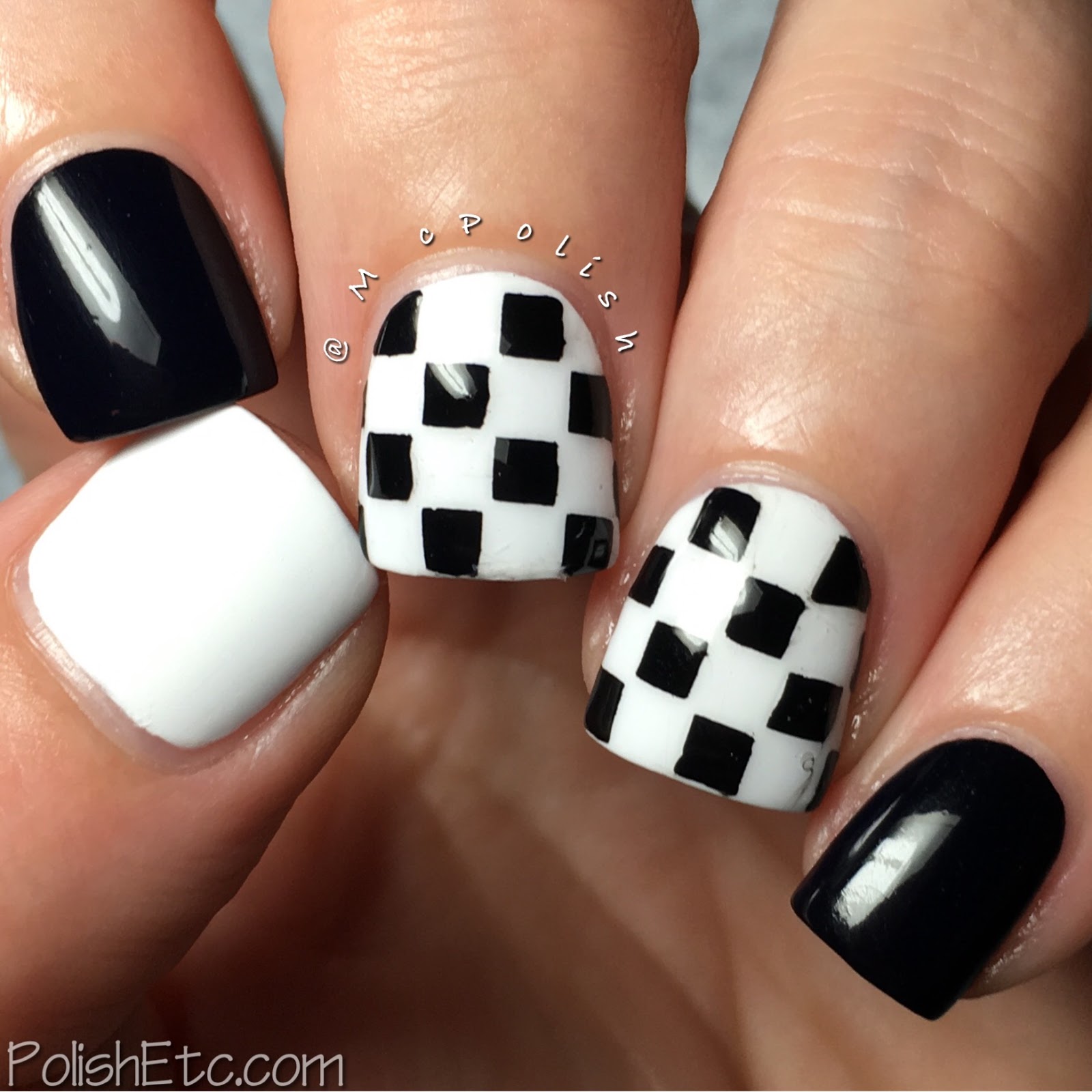 checkered vans nails
