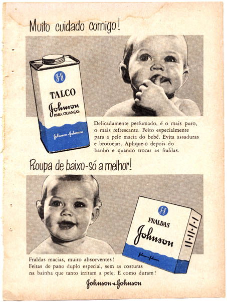 Talco e Fralda (Johnson & Johnson) - Propaganda dos anos 50