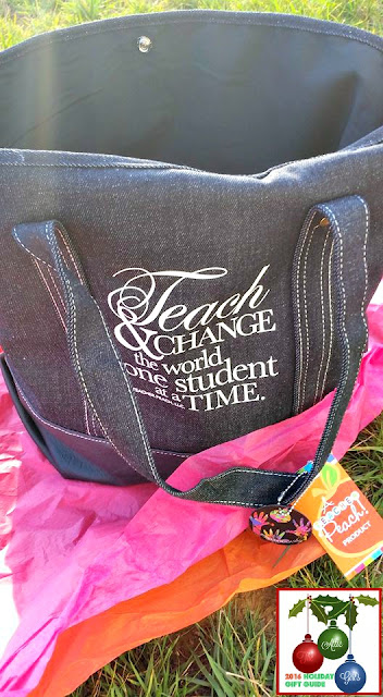 Denim Inspiration Tote teacher gifts, Teacher Peach, gifts for teachers, holiday gift guide