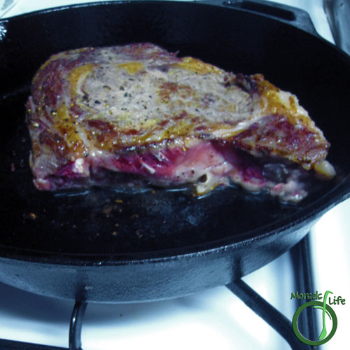 Morsels of Life - Steak Step 4 - Flip over and cook other side for 30 seconds.