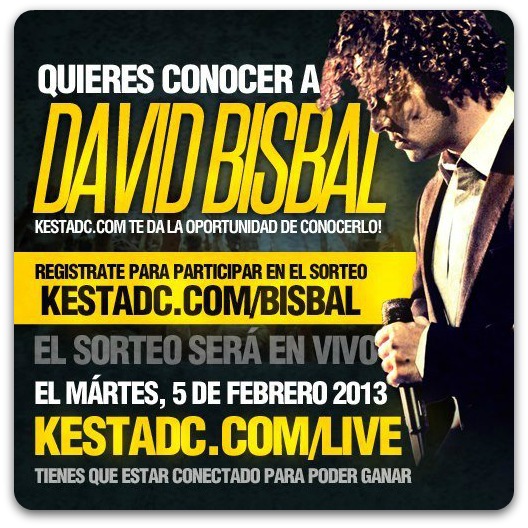 David Bisbal Tour Acustico USA y Canada - Concurso en Kesta Happening