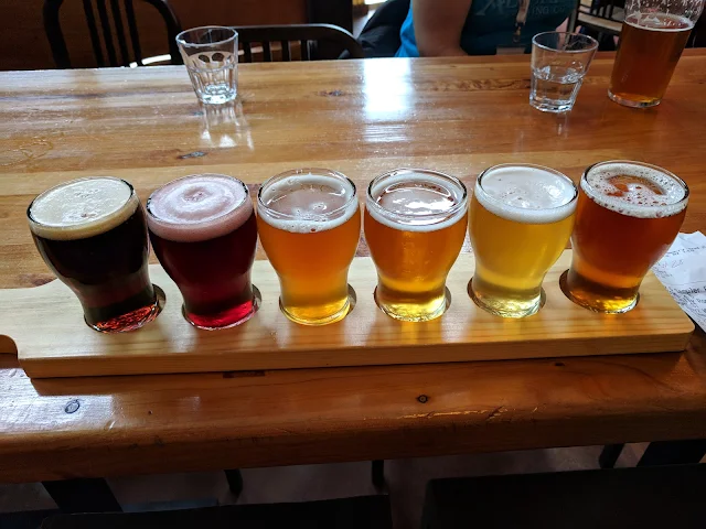 Craft Beer New Zealand: a paddle of beers at Eddyline brewery near Nelson