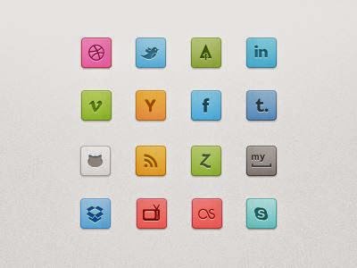 Candy Social Media Icons
