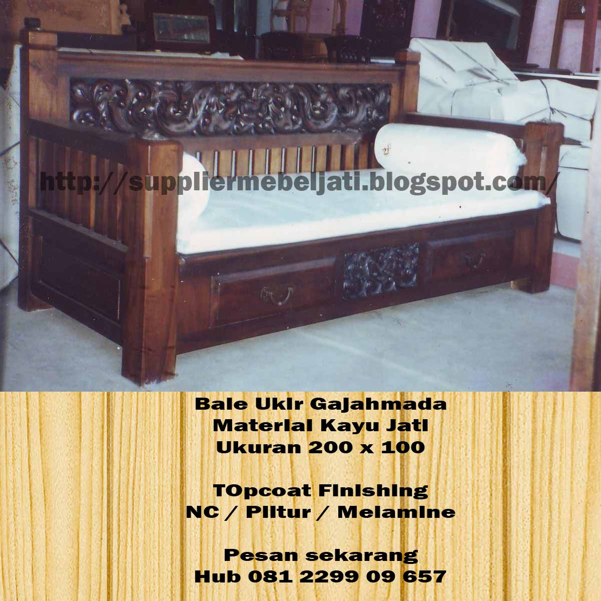 Jual daybed bale bale jati furniture ukir jepara, furniture jati jepara