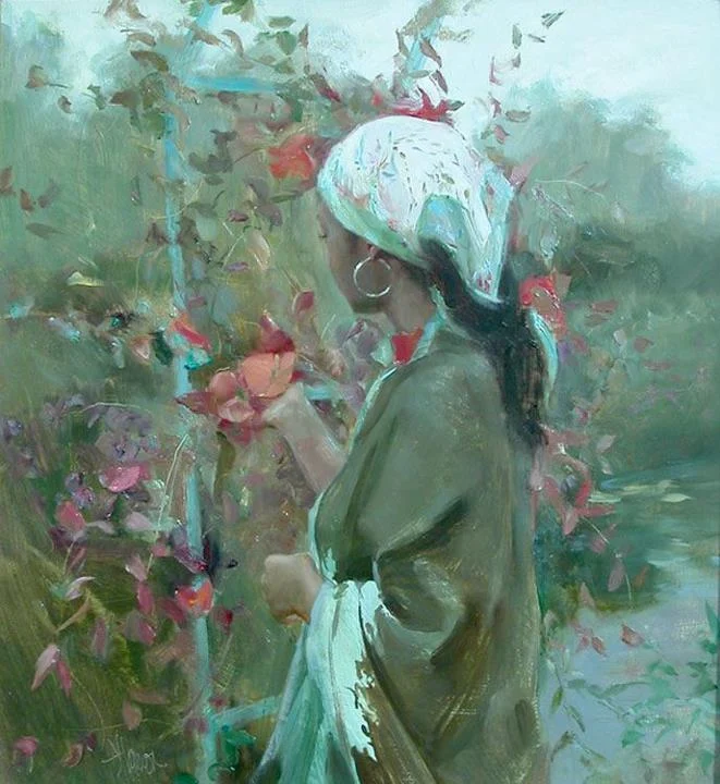 Johanna Harmon 1968 | American Figurative painter | Spring's Warmth