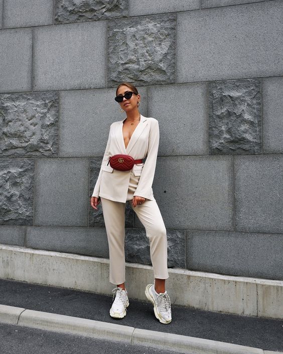 suit with balenciaga sneakers