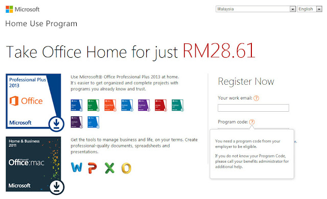 Pembelian MS Office Pro 2013 melalui Home Use Program