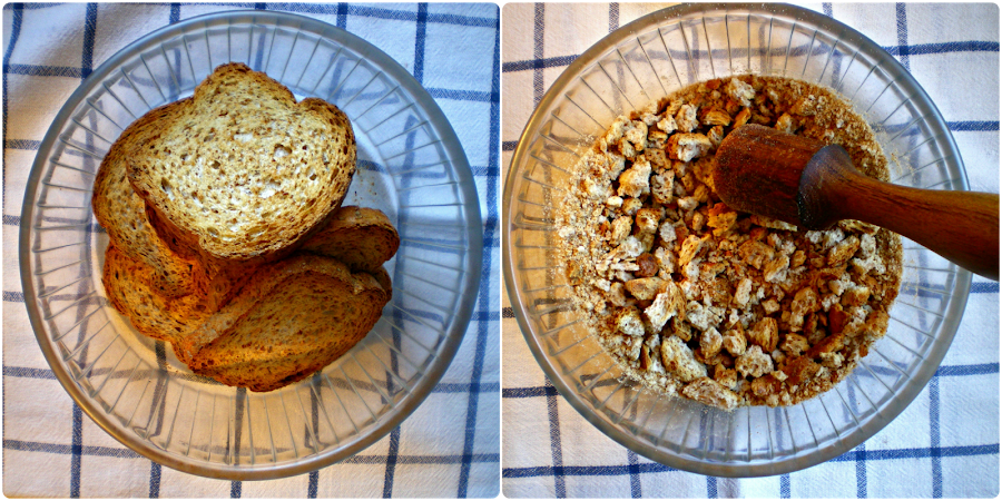 Muffins de pan integral, queso y tomate: Pan tostado para base