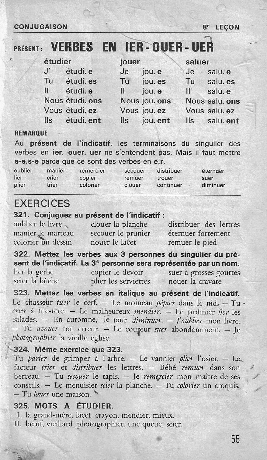 Verbe Parier Au Present De L Indicatif école : références: 3 à 14 Présent de l'indicatif (Bled CE-CM1, conjugaison)