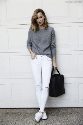 Pantalones de moda blancos Pantalones de moda blancos