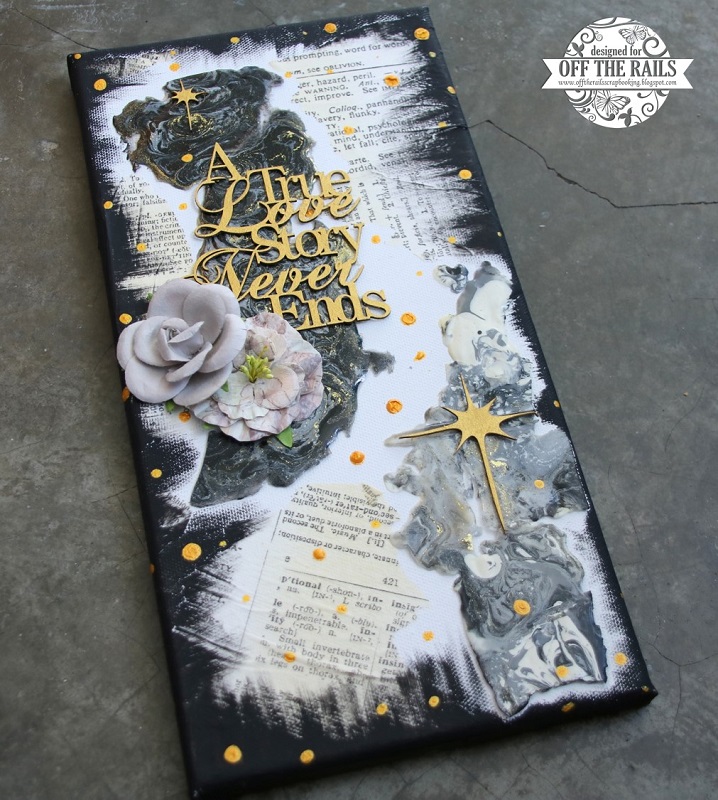 Off the Rails Scrapbooking Resin Art Canvas