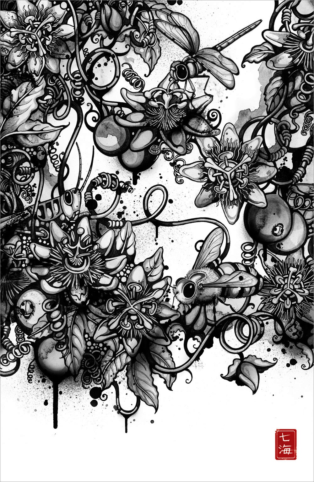 07-Inksects-Nanami-Cowdroy-Splashes-of-Ink-Drawings-www-designstack-co