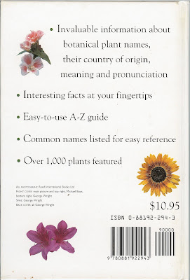 Dictionary of Plant Name - Back Cover