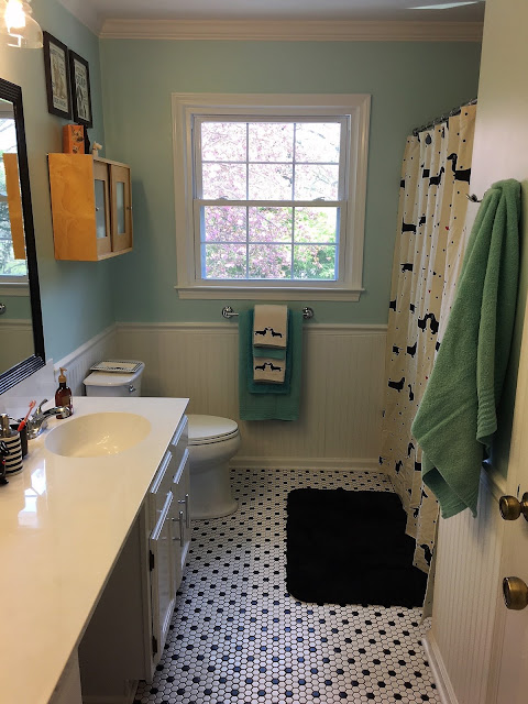The Harris Sisters: Black and White Kids' Bathroom Renovation