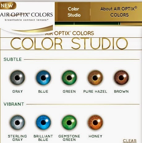 Air Optix Color Contacts Chart