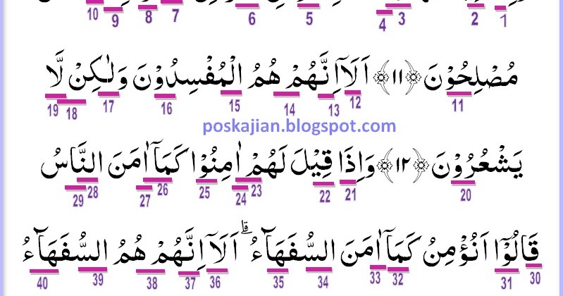 Doa Senjata Muslim Hukum Tajwid Al Quran Surat Al Baqarah Ayat 11 20 Lengkap Dengan Penjelasannya