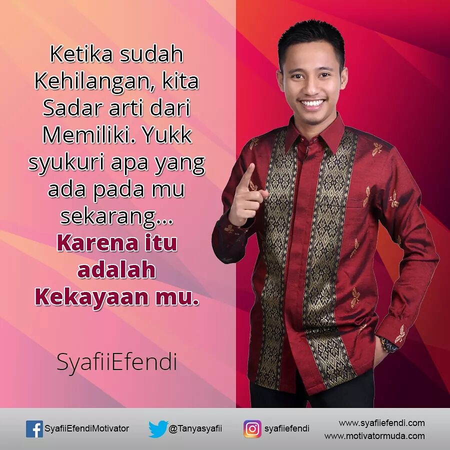 KATA KATA MOTIVASI &quot;SYUKUR&quot; SYAFII EFENDI INSPIRASI