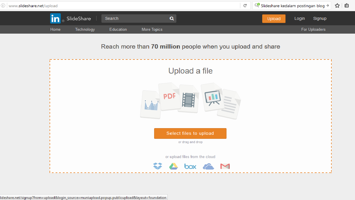File upload share. Slideshare.