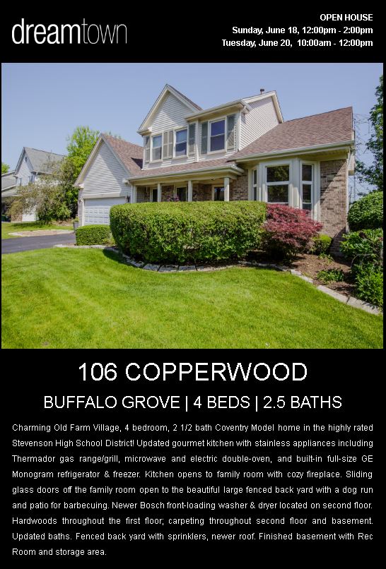 WILL TVEIT REAL ESTATE Open House Buffalo Grove, Illinois Dream Town Realty