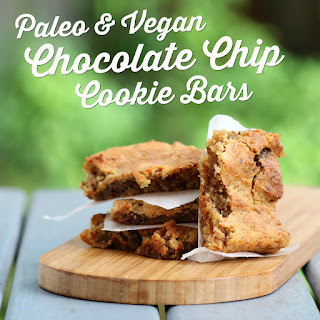 Paleo and Vegan Chocolate Chip Cookie Bars 