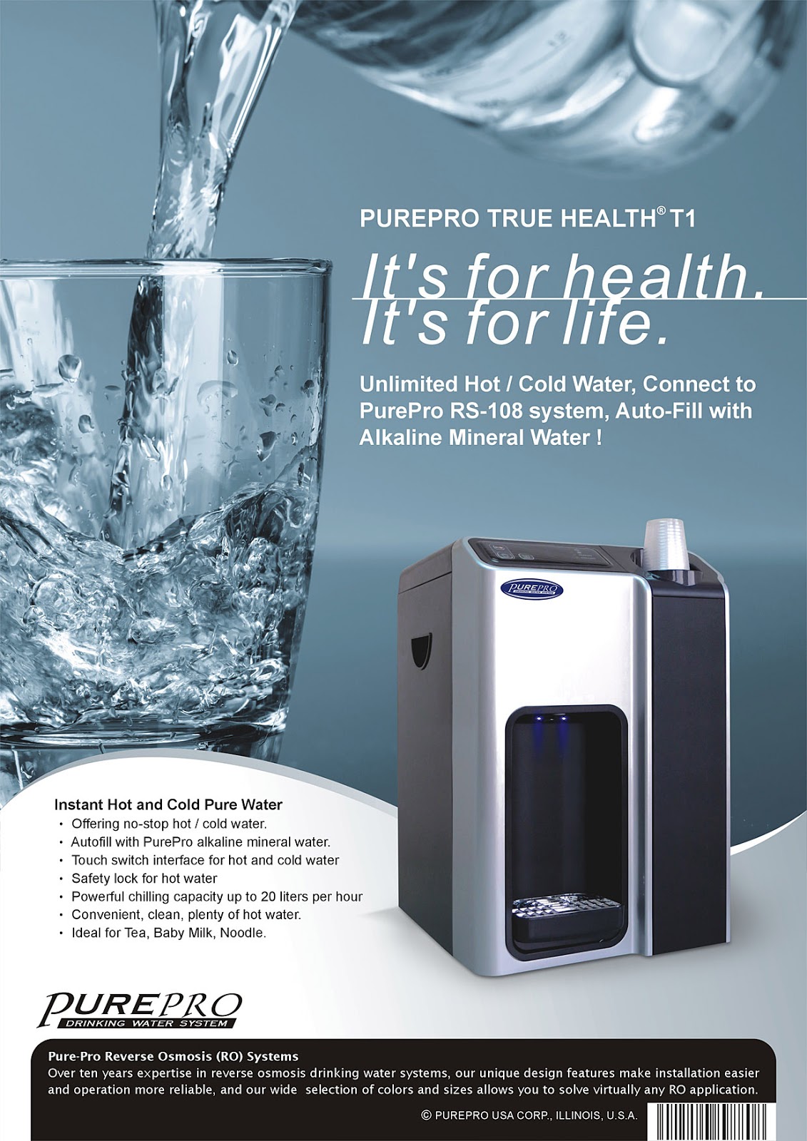 PurePro® PRCH / T1 Water Dispenser For Reverse Osmosis Water