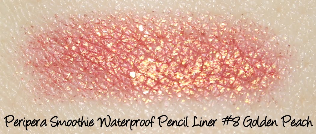 Peripera Smoothie Waterproof Pencil Liner #8 Golden Peach Swatches & Review