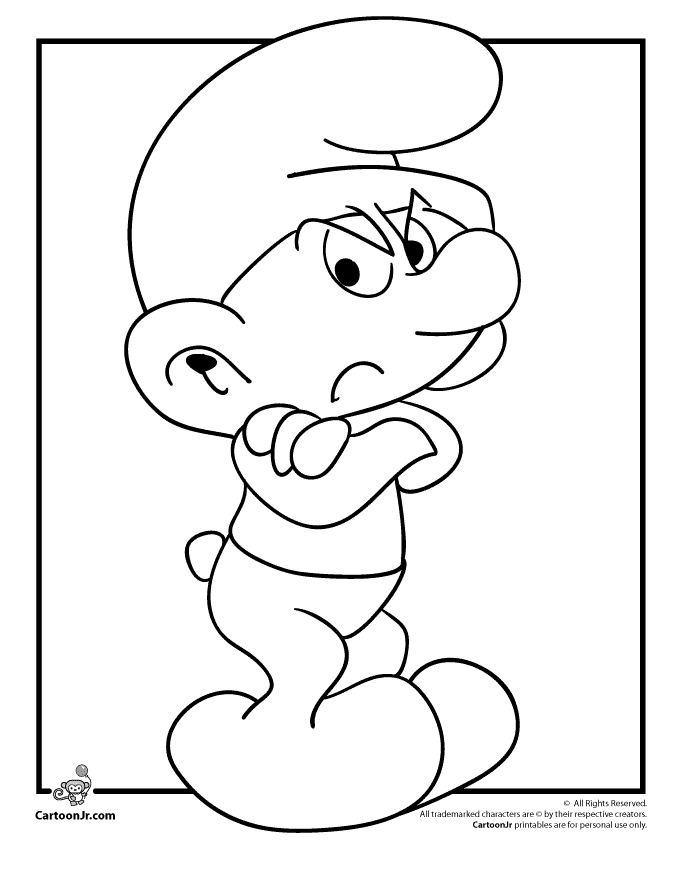 smurfs coloring pages free - photo #22