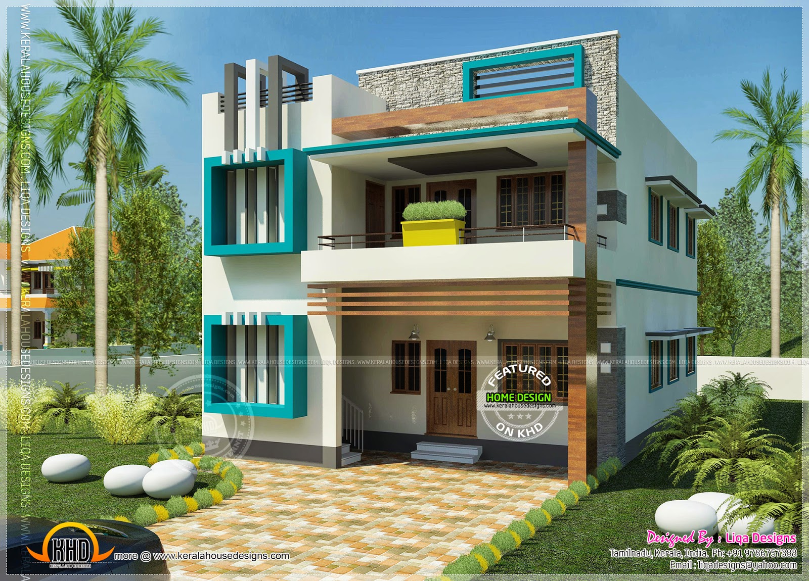 South Indian contemporary home Kerala home design and