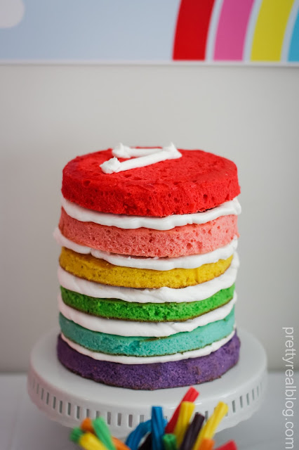 6 layered Rainbow Naked Cake