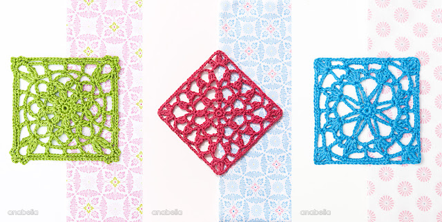 Crochet lace square Motif 2, 3, 4 / 2017 pattern Anabelia Craft Design Crochet lace square Motif 2, 3, 4 / 2017 pattern Anabelia Craft Design