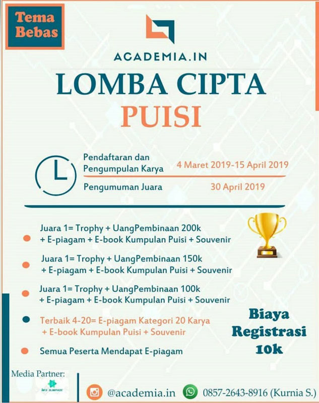 Lomba Menulis Puisi Academia.in 2019 Umum Lomba Menulis Puisi Academia.in 2019 Umum