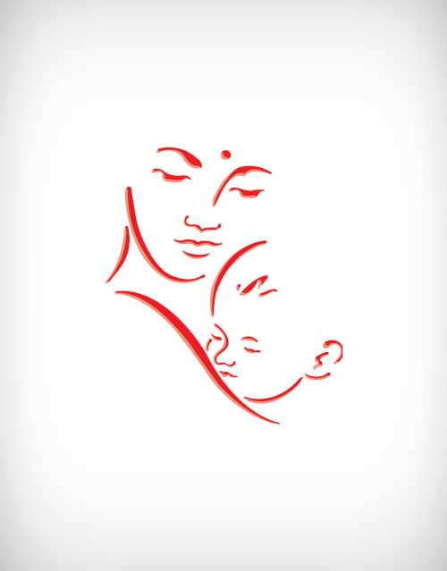 mother with child vector