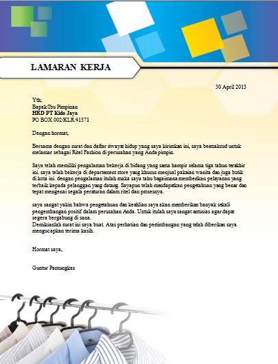 Template Surat Lamaran Kerja Yang Menarik - suratlamaran.com