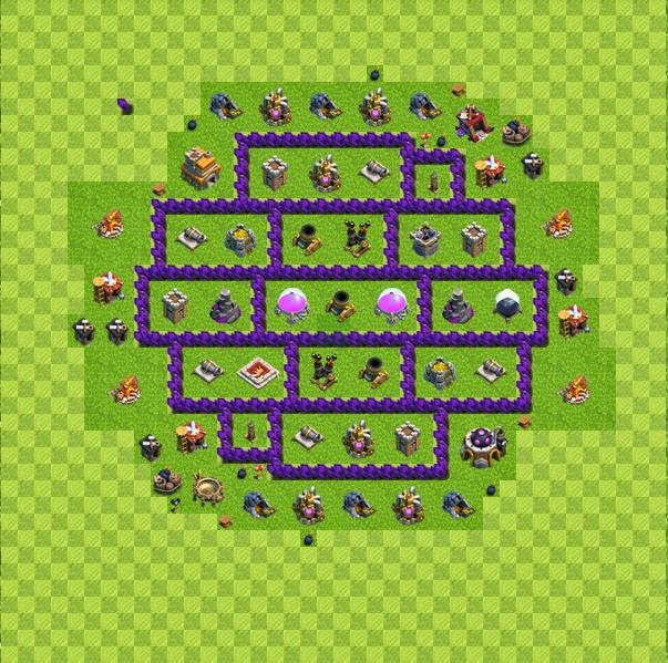 Base Layout Town Hall Level 7 Tipe Farming.