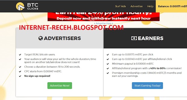 Klik Iklan dibayar BTC #1 Klik Iklan dibayar BTC #1