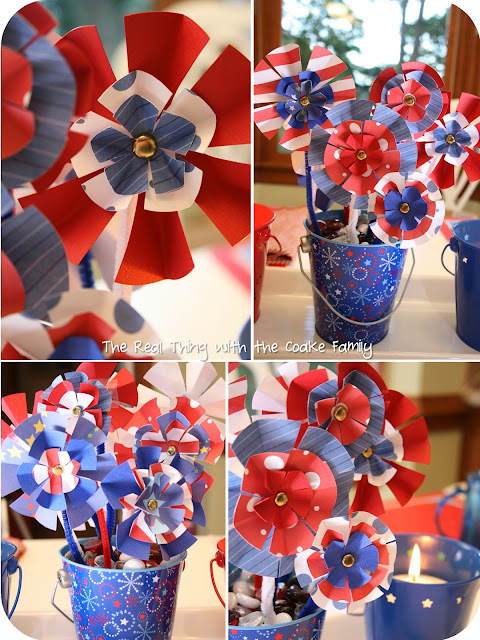 Simple and cute 4th of July centerpiece. #4thofJuly #Centerpiece #RealCoake