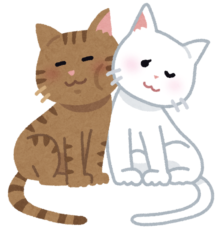 猫のカップルのイラスト かわいいフリー素材集 いらすとや