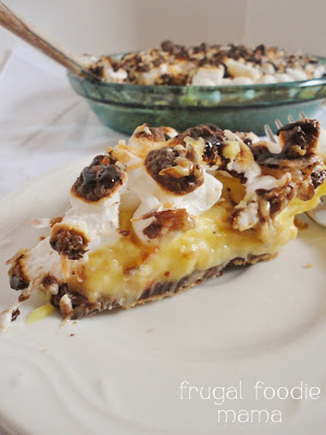 A favorite classic pie & a popular summertime treat come together perfectly in this no-bake S'mores Coconut Cream Pie.