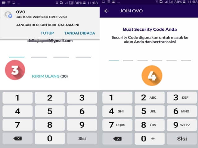 Masukkan kode OTP dan kode verifikasi Masukkan kode OTP dan kode verifikasi
