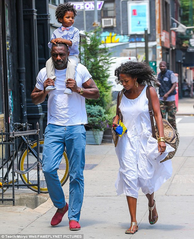Idris Elba spotted with adorable son