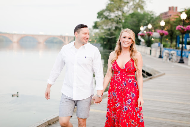 Spring Sunrise Engagement Session at the Georgetown Waterfront photographed by Heather Ryan Photography