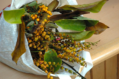 Love these yellow crocosmia seed heads