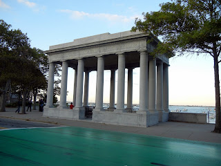 The Plymouth Rock Memorial in Plymouth Memorial State Park in Massachusetts