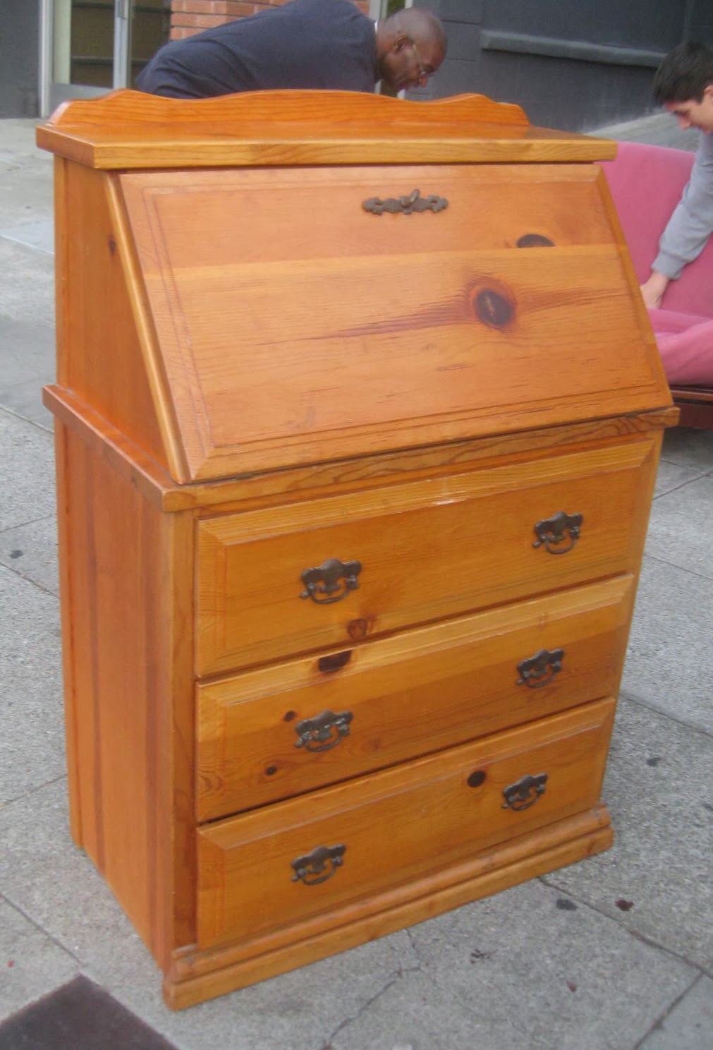 UHURU FURNITURE & COLLECTIBLES SOLD Pine Secretary Desk 65